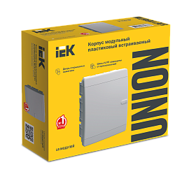 Бокс пластиковый ЩРВ-П-18 IP41 встраив. UNION Compact бел. дв. 290х236х103 UIC-KP13-V-18-41-K01 /уп.4шт/ IEK