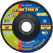 Круг лепестковый шлифовальный 125х22 мм Р 80 серия Профи ПРАКТИКА 032-379