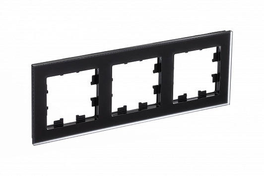 Изображение товара Рамка 3 поста Atlasdesign Nature черное матовое стекло Systeme Electric