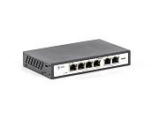 Коммутатор неуправляемый 6-портовый PoE Plus, мощность 120Вт, порты: 4-Ethernet, 2-Uplink SKAT PoE-4E-2E Бастион