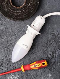 Патрон термопластик Е14 с кольцом белый LHP-E14-r EKF