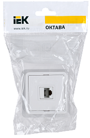 Розетка одноместная телефонная РТ20-ОБ ОКТАВА открытой установки RJ11 белый IP33 ETO10-K01-DC IEK