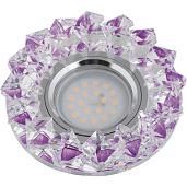 Светильник встраиваемый DLS-P117 GU5.3 CHROME/PURPLE декоративный ТМ "Fametto", серия "Peonia", GU5.3. металл, хром. Отделка кристалл, фиолетовый. 10552 Uniel