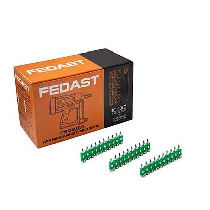 Изображение товара Гвозди по бетону 3х22 мм усиленные FEDAST FD3022EG 1000 шт монтажные