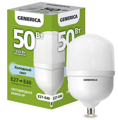 Изображение товара Лампа светодиодная HP 50Вт 230В 6500К E27-E40 GENERICA