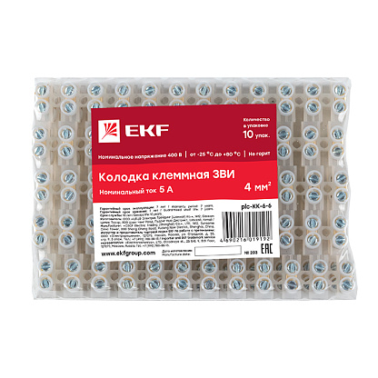 Изображение товара колодка клеммная  6 mm 6А (plc-KK-6-6)  EKF