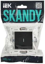 Выключатель 1-клавишный проходной с индикацией 10А SK-V08Bl черный SKANDY SK-V12-1-10-K02 IEK