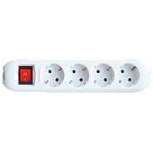 Колодка 4GS-SMART 4-х местная с заземлением с выключателем 16А 5440 4690612010496 IN HOME