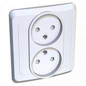 Розетка двойная ЭТЮД скрытой установки со шторками белый PC16-006B Systeme Electric