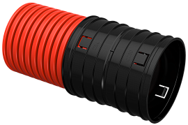 Труба гофрированная двустенная жесткая ПНД d=200мм (6м) ELASTA EA-TG13-2-1-2-200-006-K04 IEK