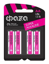 Элемент питания   LR6 ФАZА Super Alkaline BL-4 АА LR6SA-B4 .5000285