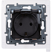 Изображение товара Розетка с заземлением IP44 Etika от Legrand со шторками 16А 250В алюминий