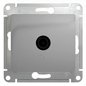 Розетка TV телевизионная GLOSSA скрытой установки проходная 4dB механизм алюминий GSL000392 Systeme Electric
