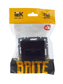Розетка  комп. 2-ая RJ45 кат.5E РК10-2-БрЧ черный BRITE  BR-K20-1-K02 IEK