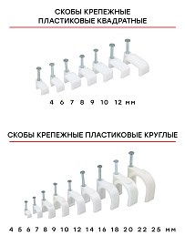 Скоба для кабеля (плоская)   4 мм EKF (1уп.-50 шт) (plcn-ss-4)