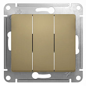 Изображение товара Трехклавишный выключатель GLOSSA Schneider Electric IP20 250В 10А титан