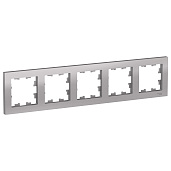 Изображение товара Рамка для розеток и выключателей 5 постов Atlasdesign горизонтальная универсальная алюминий ATN000305 Systeme Electric
