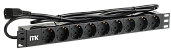 ITK PDU 9 розеток нем. ст, 1U, шнур 2м вилка С14 ПВХ чер PH22-9D2-P IEK
