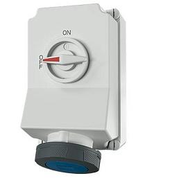 Розетка кабельная силовая 63/230/3 настенная с выкл. и блокировкой DUO IP67 5911A Mennekes