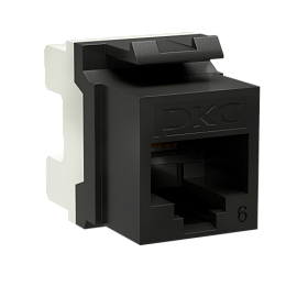 Модуль Keystone RJ45 CAT6 не экранированный, 180 градусов, черный RNK6U180BK DKC