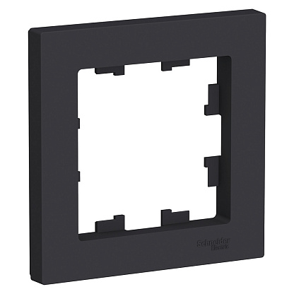 Изображение товара Рамка для розеток и выключателей Atlasdesign карбон Systeme Electric одинарная