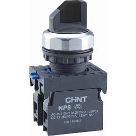 Переключатель с фиксацией без подсветки NP8-20X/312 2НО черная IP65 578131 CHINT
