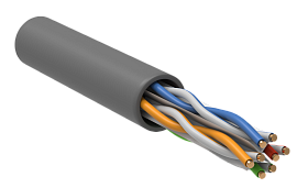 Витая пара неэкранированная U/UTP кат.6 4x2x0,57 (23 AWG) LSZH нг(А)-HF Серая одножильная внутренняя LC1-C604-121 ITK