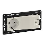 Розетка одинарная с USB Valena LIFE/ALLURE IN'MATIC скрытой установки 2К+З 16А+1000мА 250В с лицевой панелью слоновая кость 753210 Legrand