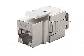 Модуль универсальный keystone, 1хRJ45, Toolless, кат. 6A, экр., цвет: стальной, 16B-EA-07SL Eurolan