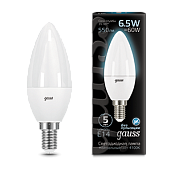 Лампа светодиодная 6,5 Вт E14 C37 4100K 550Лм LED Свеча 103101207 GAUSS