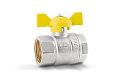 Кран шаровой латунный для газа ДУ 25мм 1" ВР/ВР бабочка LD Pride 47.25.В-В.Б GAS