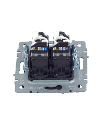 Розетка  комп. 2-ая RJ45 кат.5E РК10-2-БрЧ черный BRITE  BR-K20-1-K02 IEK