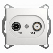 Изображение товара Розетка TV+SAT телевизионная+спутниковая GLOSSA скрытой установки 1dB механизм белый GSL000197 Systeme Electric