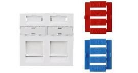 Вставка 45x45 (аналог Mosaic) для 2х модулей Keystone Jack, со шторками SIP3-2K-M45-45 Hyperline