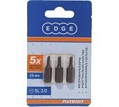 Бита EDGE by PATRIOT SL 3.0мм, сталь S2, длина 25 мм, 3шт в блистере 818010001 PATRIOT