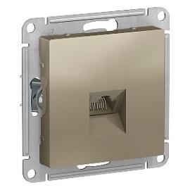 Розетка RJ45 компьютерная Atlasdesign скрытой установки механизм шампань ATN000583 Schneider Electric