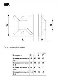 Площадка самоклеящаяся 30х30 черная под хомуты (20шт) IEK