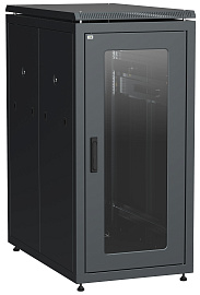 ITK Шкаф сетевой 19" LINEA N 28U 600х1000 мм стеклянная передняя дверь черный LN05-28U61-G IEK