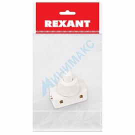 Выключатель-кнопка 250V 2А (2с) ON-OFF белый (PBS-17A) (для настольной лампы) REXANT Индивидуальная  36-3012-1