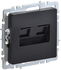 Розетка  комп. 2-ая RJ45 кат.5E РК10-2-БрЧ черный BRITE  BR-K20-1-K02 IEK