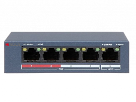 Коммутатор сетевой неуправляемый 4х портовый DS-S504P(B) HiWatch