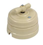 Выключатель 10А фарфор слоновая кость IP20 GE70401-02 Greenel