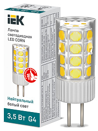 Лампа светодиодная CORN капсула 3,5Вт 230В 4000К керамика G4 IEK