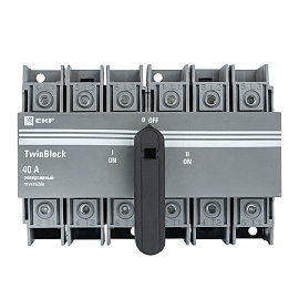 Рубильник 40A 3P реверсивный с рукояткой для прямой установки TwinBlock tb-s-40-3p-rev EKF