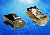 Разъем RJ-45 (8p8c) cat.5e экранированный, для одножильного и многожильного кабеля