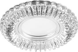 Светильник потолочный встраиваемый со светодиодной подсветкой 50Вт 15LED*2835 SMD 4000K, MR16   G5.3, прозрачный, хром, CD904 с драйвером в комплекте 28977 Feron