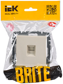 Розетка компьютерная RJ45 кат.5E РК10-БрКр бежевый BR-K10-1-K10 BRITE  IEK