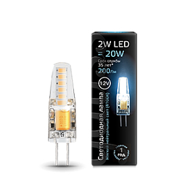Лампа светодиодная 2 Вт G4 JC 4100K 200Лм силикон LED 12В 207707202 GAUSS