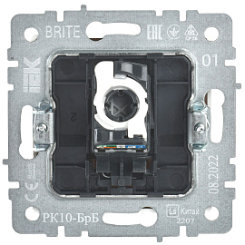 Розетка компьютерная RJ45 кат.5E РК10-БрБ белый BR-K10-1-K01 BRITE  IEK