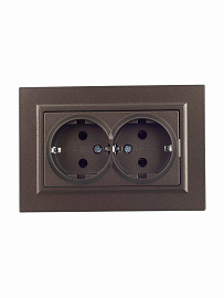 Розетка 2-м c/з бронза в сборе BRITE РС12-3-БрТБ BR-R21-16-K45-F IEK